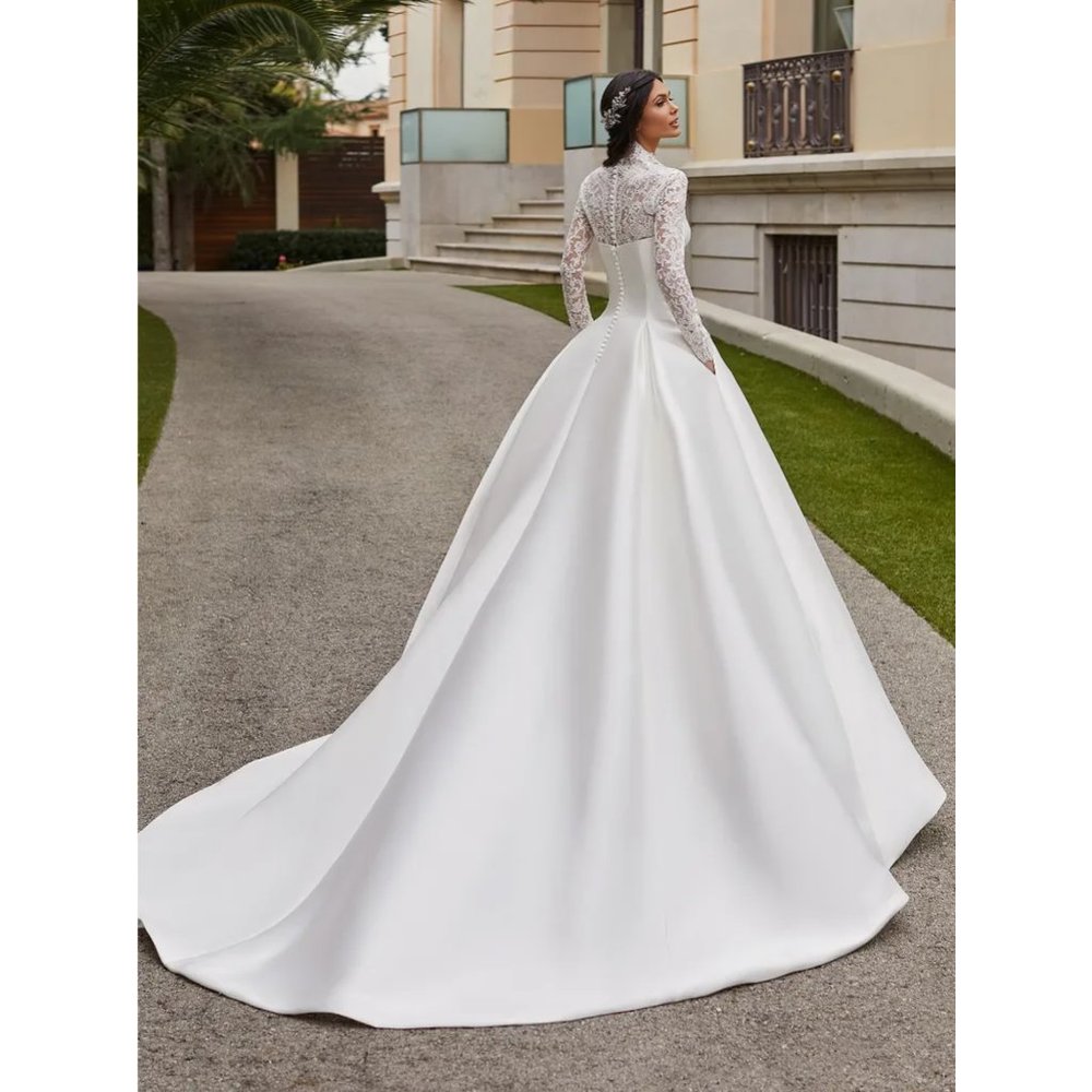 Pronovias JORY Long Sleeve Open Back Cocktail Dress Size 12